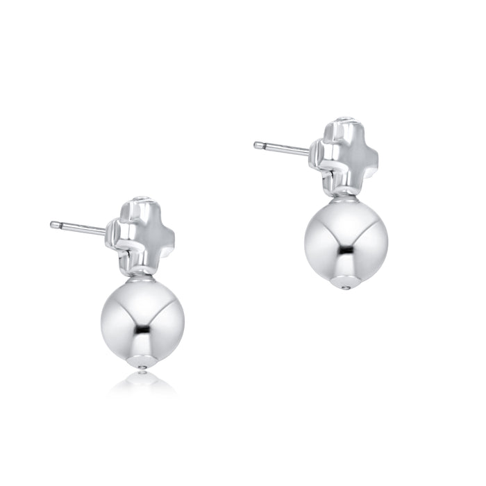 Signature Cross Small Sterling Studs - Classic Sterling