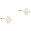 Signature Cross Small Studs - Off-White