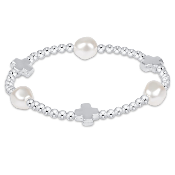 Signature Cross Sterling & Admire Pearl 3mm Sterling Bracelet