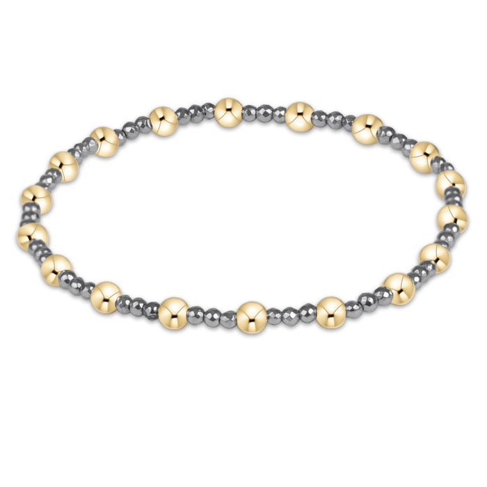 Sincerity Silver Faceted Hematite 2mm Bracelet