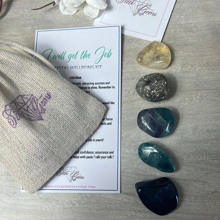 Star Therap-ease - I will get the Job - job interview good luck Tumblestone Kit