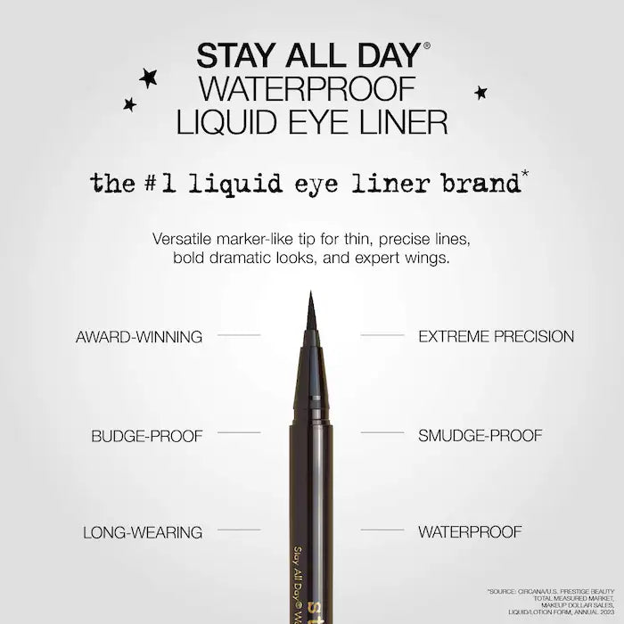 Stila Stay All Day® Waterproof Liquid Eye Liner / Intense Black - 0.5mL