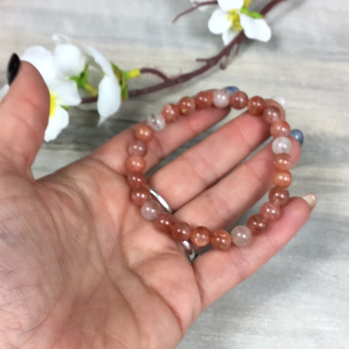 Sunstone 7mm Bead Bracelet - AA