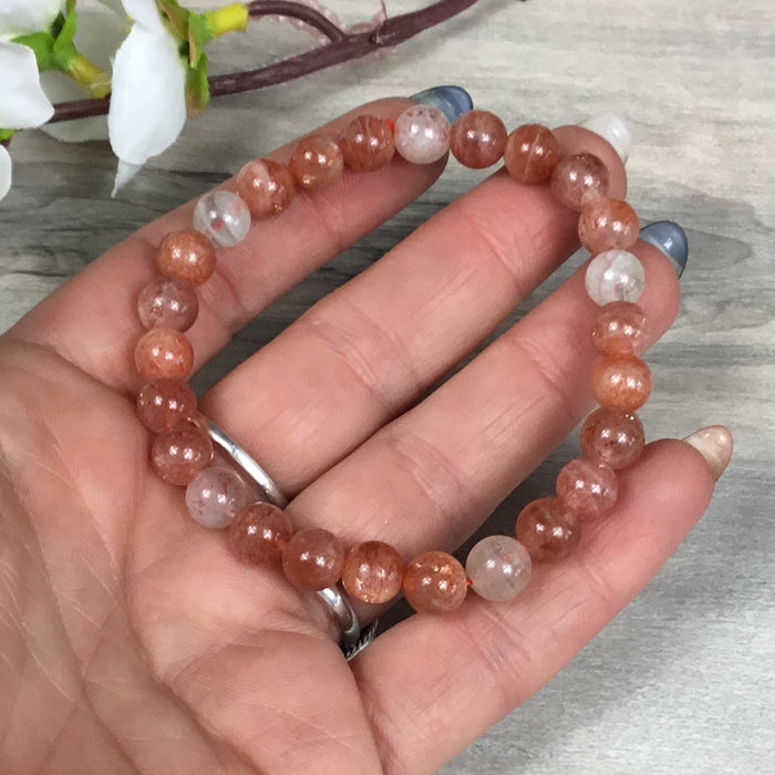 Sunstone 7mm Bead Bracelet - AA