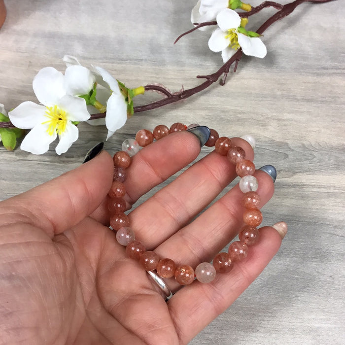 Sunstone 7mm Bead Bracelet - AA