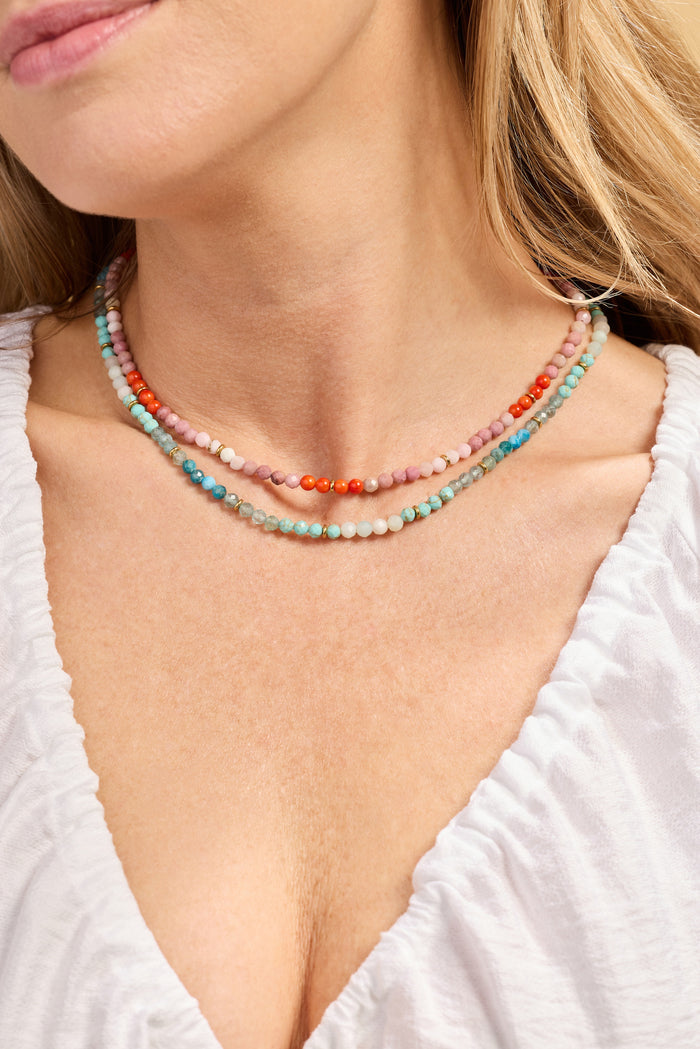 Turquoise Ombre Semi-Precious Beaded Necklace