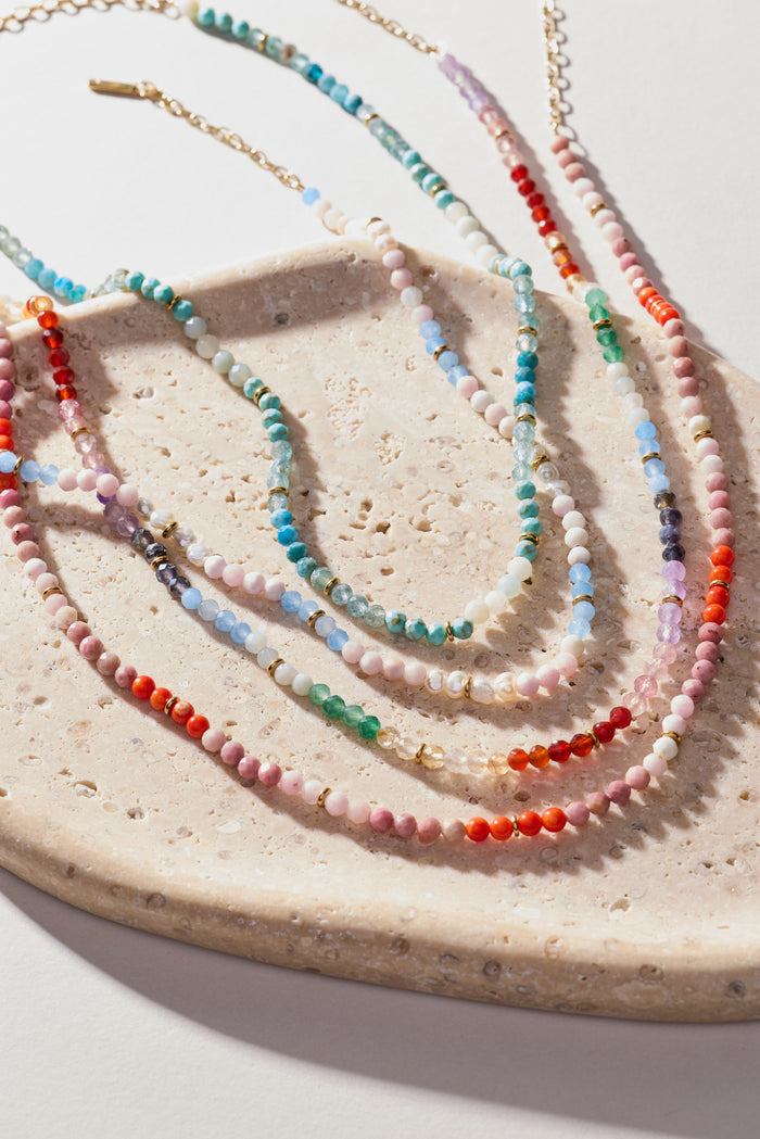 Turquoise Ombre Semi-Precious Beaded Necklace